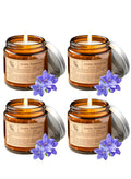 Homarket Candle Set Plant Wax Scented Candles Brown Jar Candle 4 Pack Long Burning Time Lasting Fragrance for Home Scented Aromatherapy Festival Gifts Set- Blue Wind Chime