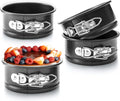 Joyzzz Mini Springform Pans, 4 Pack 4-Inch Non-Stick Round Cake Pans with Removable Bottom, Leak-Proof Cheesecake Pans for Baking Small Cakes, Pies and Quiches, Easy Release Design