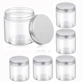 Trendful 6 Pack 250ml/8oz Clear Plastic Cosmetic Jars with Silver Aluminum Lids, Reusable Empty Containers for Creams, Lotions, Spices, DIY Crafts, Food Storage, Travel & Organization