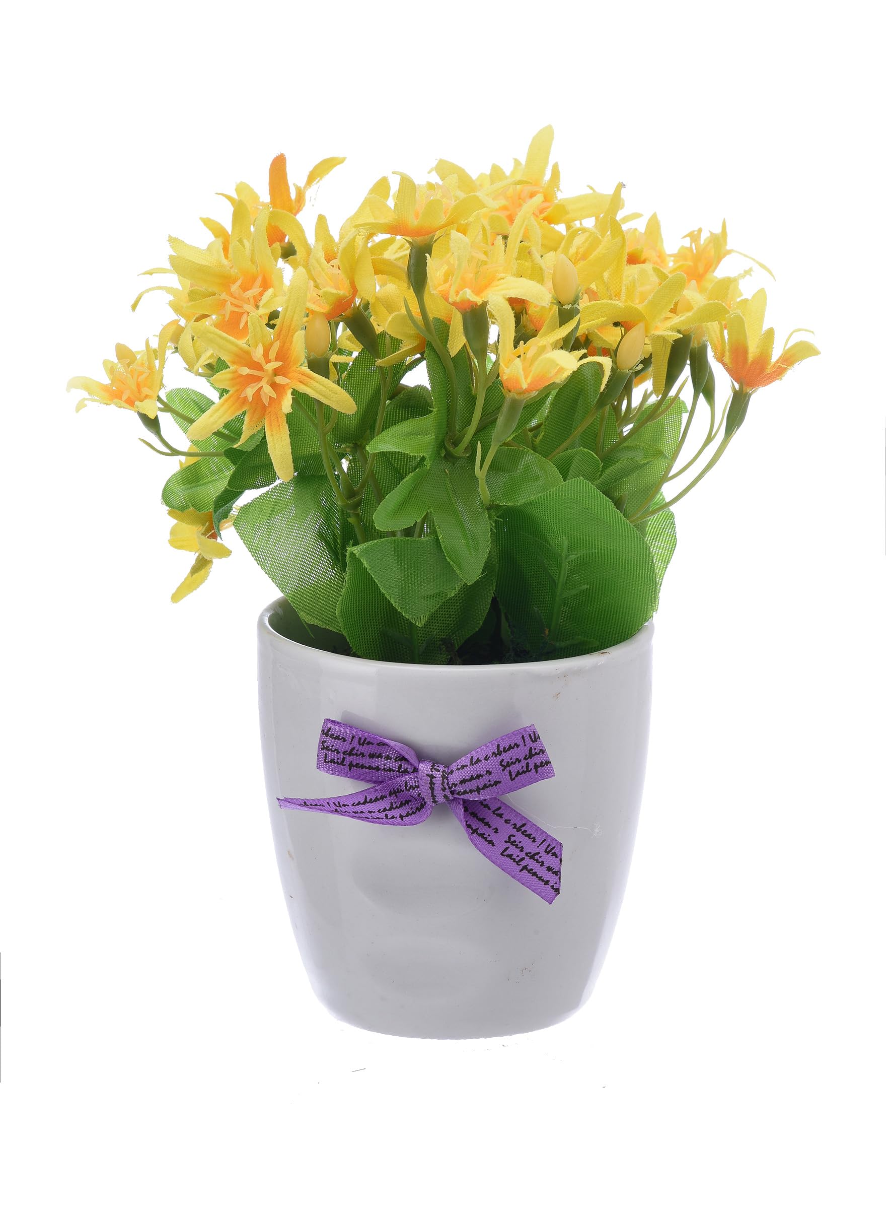 Artificial Plant With Pot 13X7X13Cm Yellow