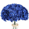 Silk Hydrangea Heads with Stems,Royal Blue Artificial Flower Heads DIY Wedding Centerpiece Home Party Baby Shower Decor (10, Royal Blue)