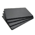Large Slate Plates 12x8 In(30x20cm),4pc Natural Stone Rock Black Cutting Board ,Cheese Board,Charcuterie Boards for Cheese,Sushi mat,Pastry,bread,Snack board and Meat Set (Black Board Set of 4 Pcs)