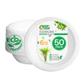 EcoEdge 6 Oz Round White Disposable Sugarcane Bagasse Bowls (Pack of 50) | Natural, Compostable, Sustainable, Bagasse Paper Pulp | Heavy Duty, BPA and Chemical Free Tableware | 100% Eco-Friendly