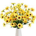 4pcs Mini Artificial Silk Flowers Bouquets Sunflowers Bundles Faux Fuax Floral Decor Centerpieces Table Wedding Home Kitchen Office Window Sill Spring Decorations