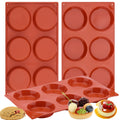 Ocmoiy Silicone Muffin Top Pans/Egg Molds for Baking Non-Stick 3" Round Silicone Mold for Muffins, Eggs, Tarts, Corn Bread, 6 Cavities Whoopie Pie Pan Pack of 3