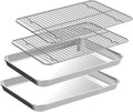 Baking Sheet and Cooling Rack Set, Stainless Steel Oven Tray, Baking Roasting Cooking Serving Sheet Pan for Home Restaurant Hotel, Non-Toxic & Mirror Finish, Dishwasher Safe (40 * 30 * 2 cm)