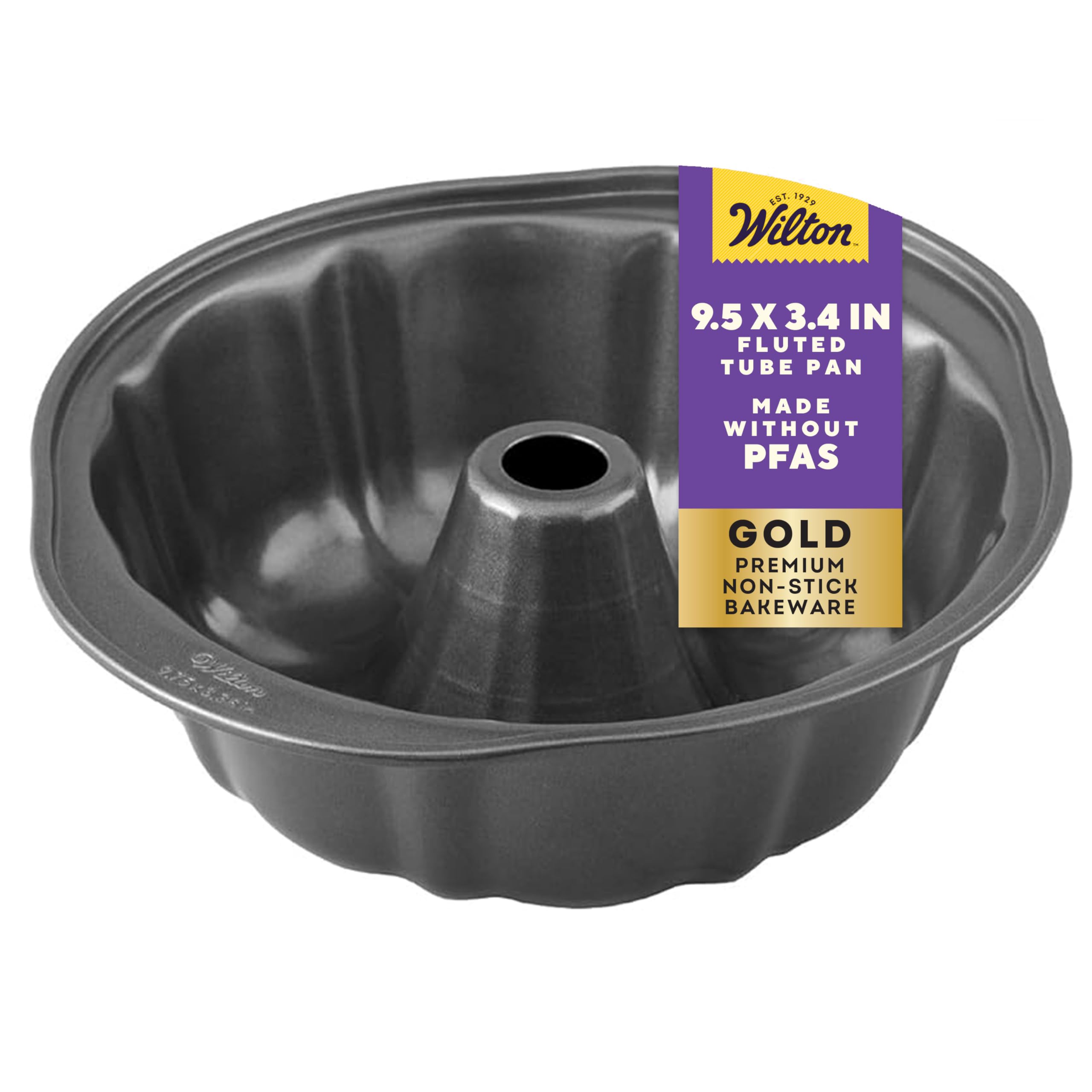 Wilton Round Cake Nonstick Perfect Results Non-Stick Fluted Tube Pan Single pack 2105-6803