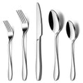 LIANYU Flatware Set, 40-Piece Silverware Set, Stainless Steel Home Kitchen Hotel Restaurant Tableware Cutlery Set, Service for 8, Mirror Finished, Dishwasher Safe