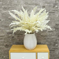 Pack of 12 Persian Fern Leaf Flowers Spray Branches Artificial Plants Leaves Silk Flowers Wholesale Fake Flowers for Home Table Vase Centerpiece Ornament Party Decoration (White)