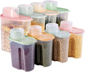 PREMIFY 8Pcs Cereal Containers Set |4pcs 2.5L + 4pcs 2L Capacity Airtight Food Storage Container | BPA Free Plastic Rice Storage Bin/Dispenser + Measuring Cup & Pour Spout