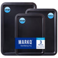 MARKQ 3-Piece Baking Tray Oven Set – Nonstick Carbon Steel Baking Pans for Cookies, Brownies, Pizza & Oven Cooking | Durable Easy-Clean Bakeware Set (Large, Medium, Small)