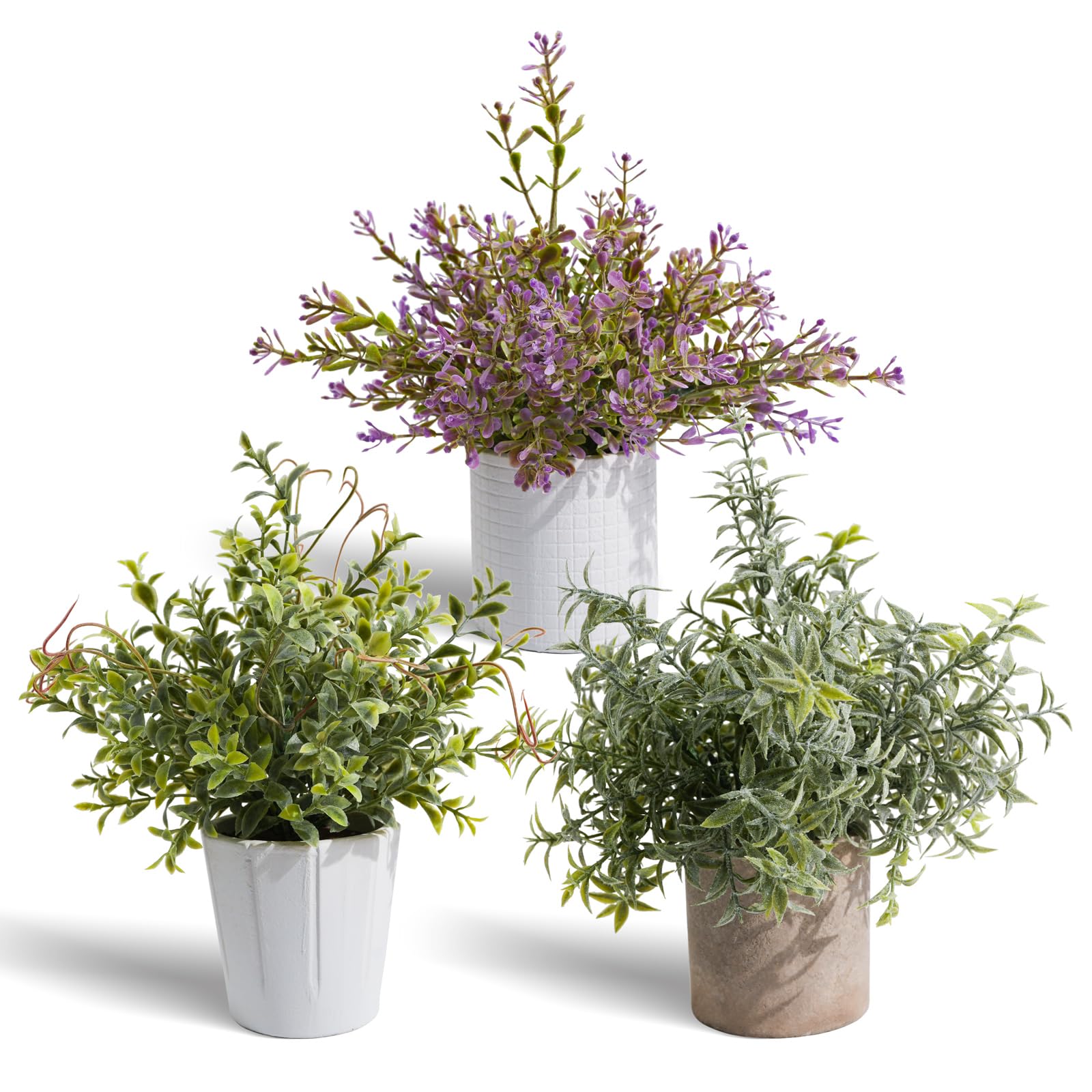 3Pcs Small Fake Plants for Shelf Decor - Small Fake Plant Office Decor - Mini Artificial Plants Indoor for Kitchen Counter Decor - Greenery for Home Bathroom Nightstand Room Decor