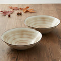 Fissman Deep Plates Ø18cm Set of 2, Porcelain Tableware Sets Glide Series | Irregular Shape Plate | Earthy Spiral Pattern | Non Slip Base | Suitable for Fine Dining, Home, Restaurant, Hotel