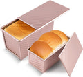 2 Pack Pullman Loaf Pan with Lid, Premium Non-Stick Sandwich Bread Loaf Pan with Lid, 1 450/250g Dough Capacity, Carbon Steel Corrugated Bread Toast Box Mold with Cover for Baking, Bakeware