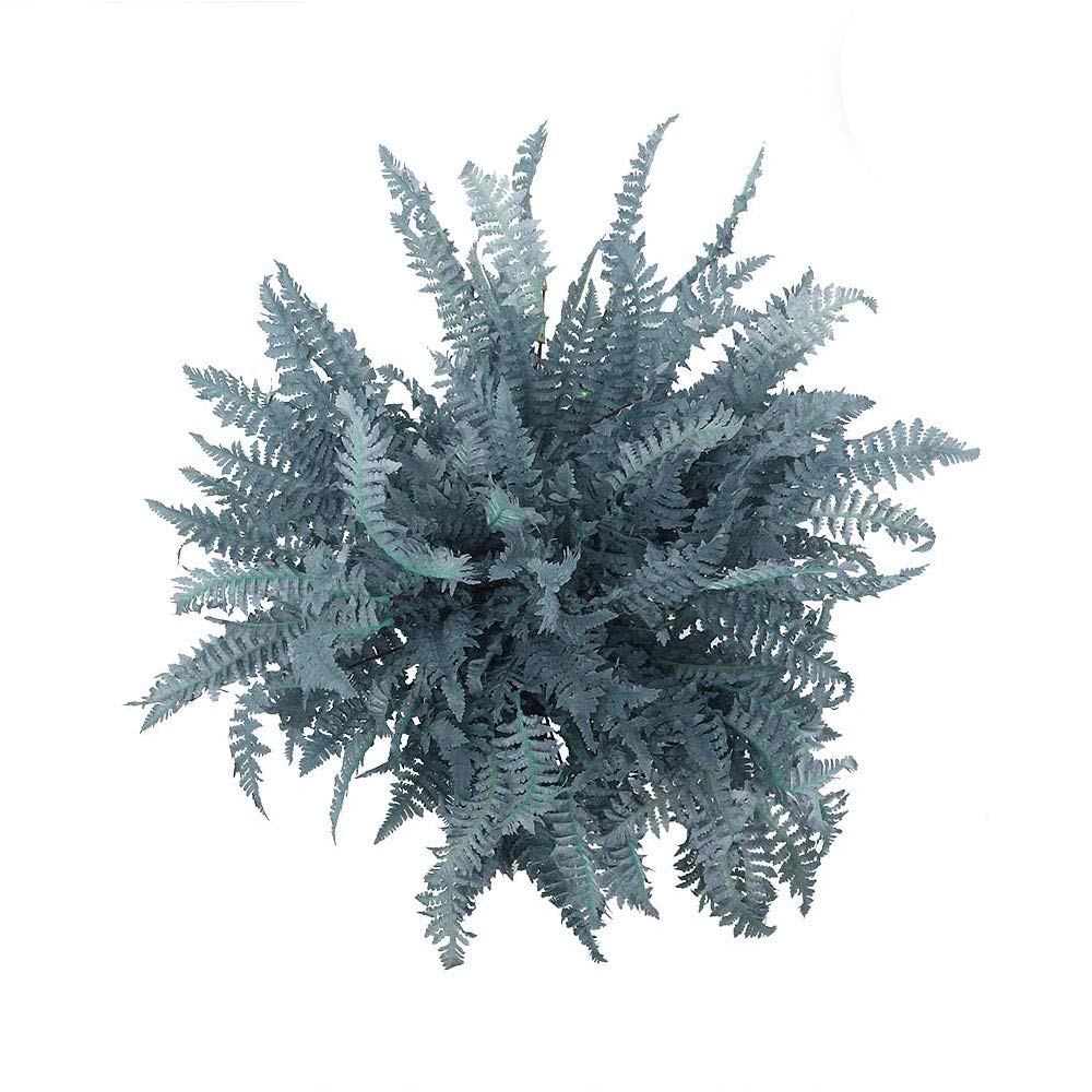 Persian Fern Leaf Flowers Spray Branches Artificial Plants Leaves Silk Flowers Wholesale Fake Flowers for Home Table Vase Centerpiece Ornament Wedding Décor - Pack of 6 (Blue)