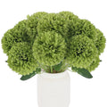 12 Pcs Artificial Chrysanthemums, Fake Mums, Green Silk Flowers for Home Decor Indoor Floral Arrangement, St Patricks Day Table Centerpiece (12, Green)
