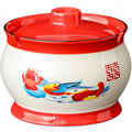 Ashtray with Lid - Ceramic in Mandarin Duck Look, Wind-resistant & Odourless, Easy to Clean, for Living Room & Office, 11.5 x 9.3 cm, in Red/Blue/Set (Red)