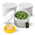 TruGlo 3pcs Food Storage Container with Drain Basket Round Drain Sealed, Fridge Container and Organizer, Keep Freshness for Fruits, Veggies & Spices, Ideal for Pantry, Meal Prep & Kitchen Organization