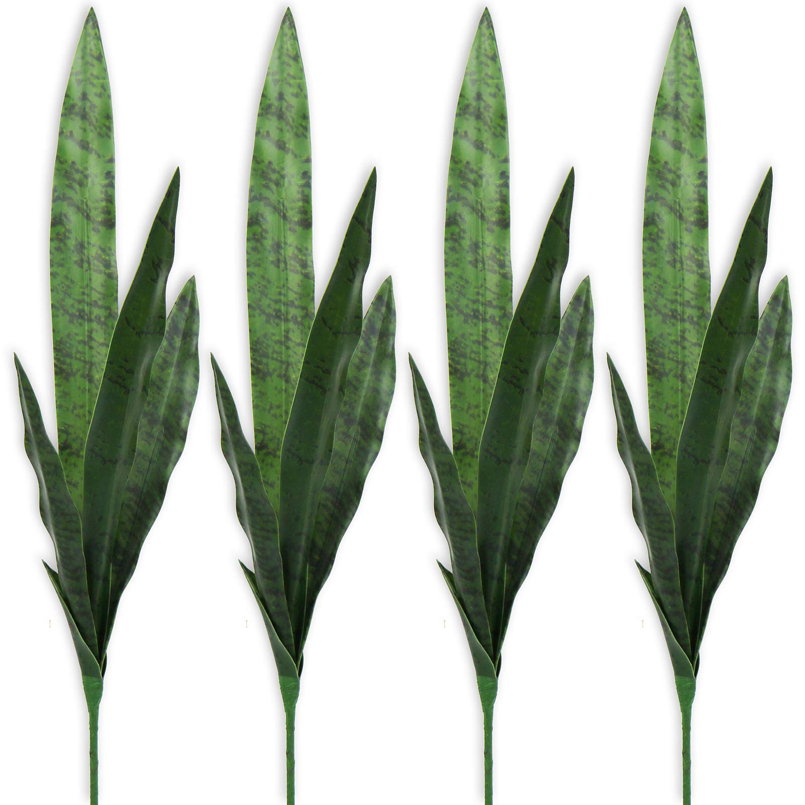 Artificial Snake Plants 30" Faux Agave Fake Sansevieria Artificial Silk Plant for Home Garden Office Store Decoration 4 Pcs (Green)