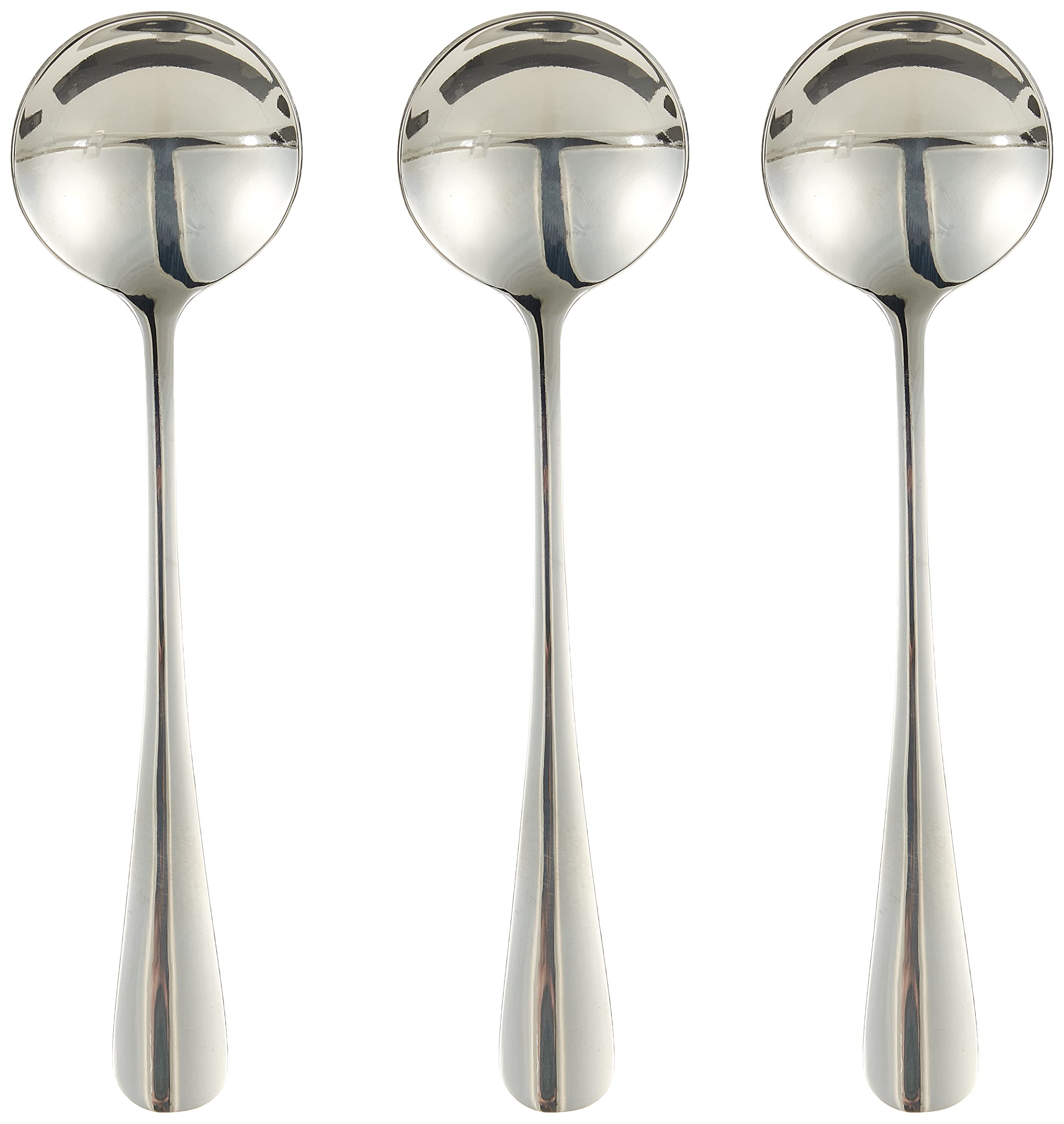 Vague Plano Stainless Steel Soup Spoon ,Silver,3-Piece,13-112C