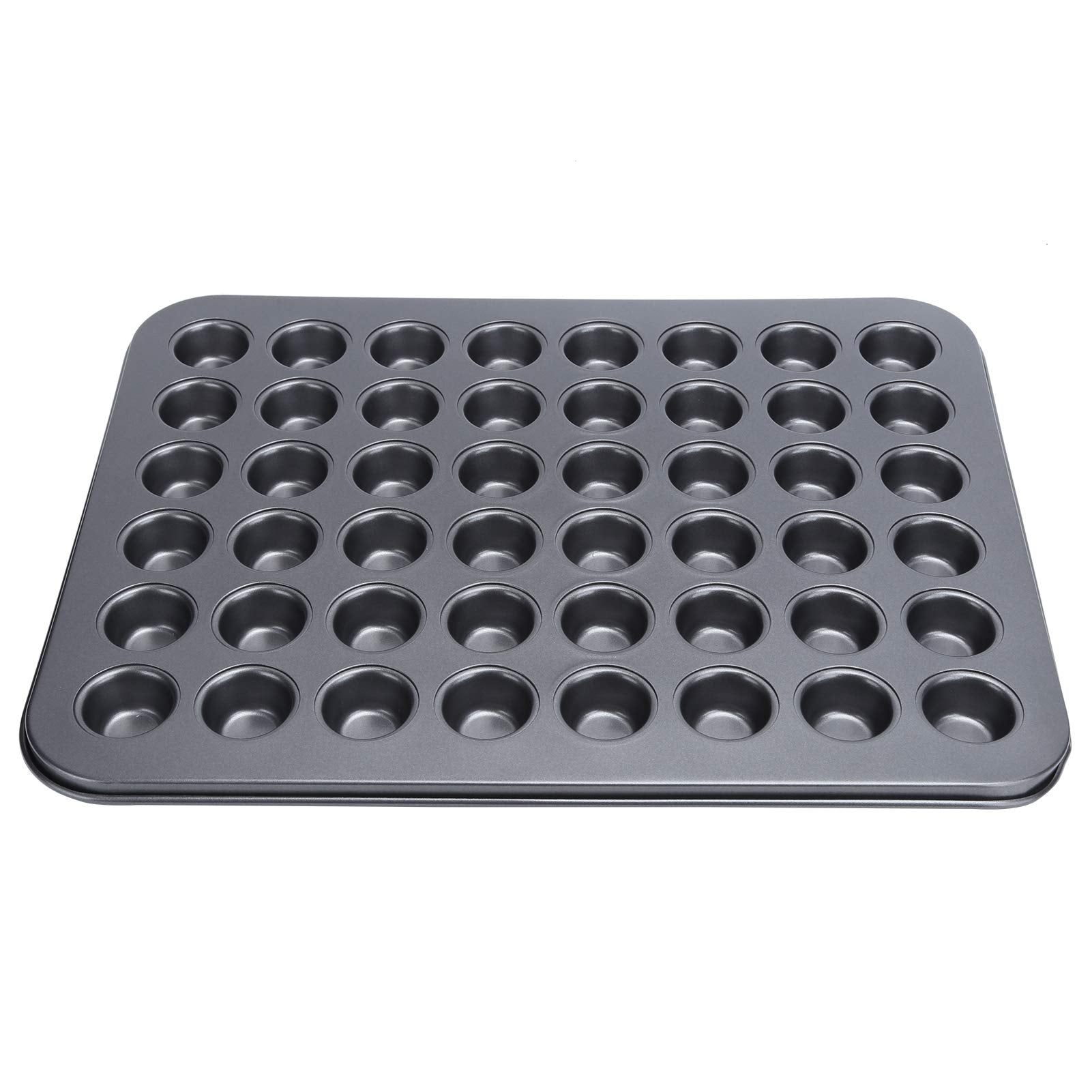 Tnfeeon 48 Cup Cake Pan, Non Stick Mini Round Cupcake Pan Tray Carbon Steel Muffin Tin Baking Bakeware with Easy Release Coating for Evenly Heated Food Material