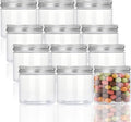 12 Pack 185ml Clear Plastic Jars Containers with Screw Refillable Round Empty Plastic Slime Storage Containers - BPA Free