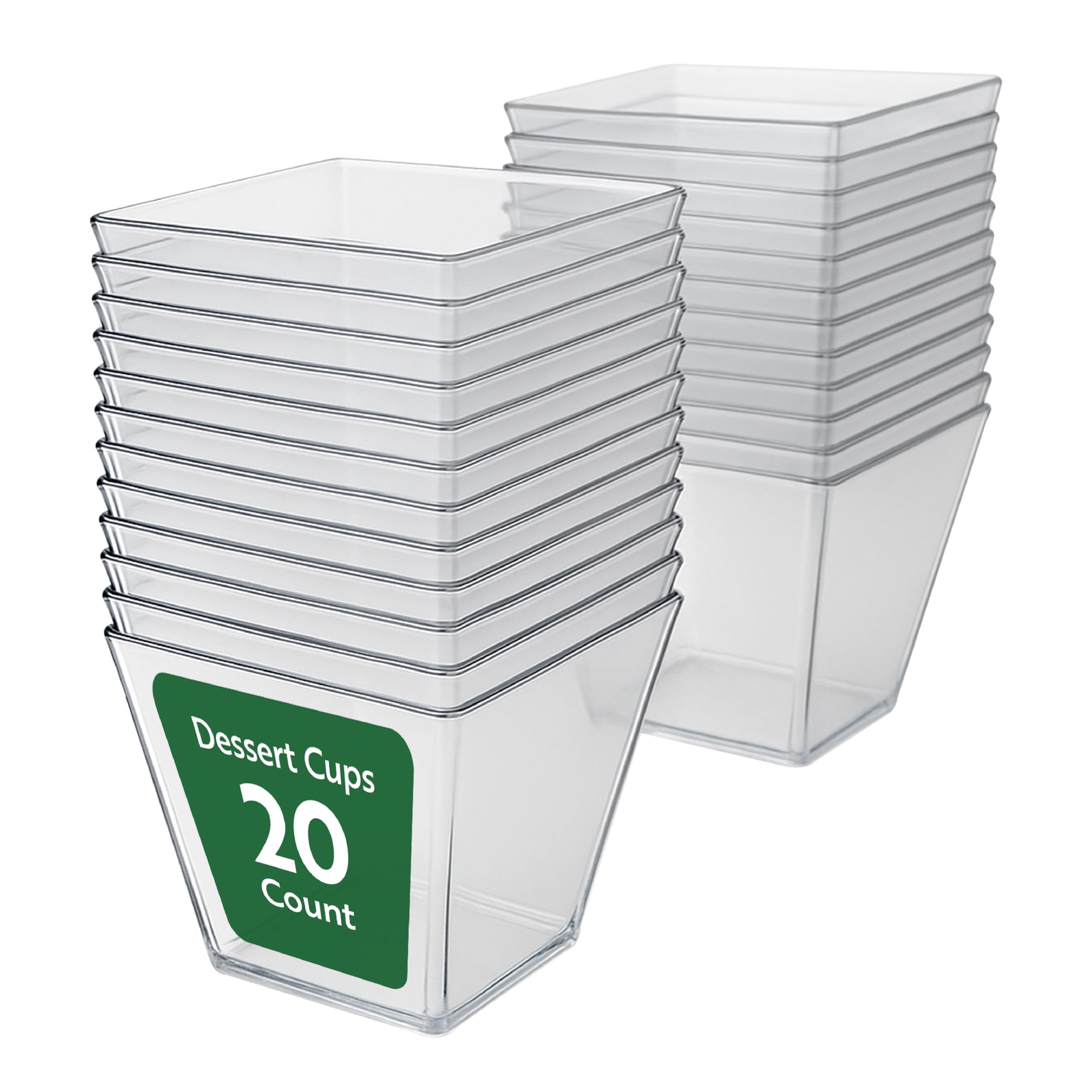 Restaurantware 8 oz Square Clear Plastic Large Kova Cup - 2 3/4" x 2 3/4" x 2 3/4" - 20 count box - Restaurantware