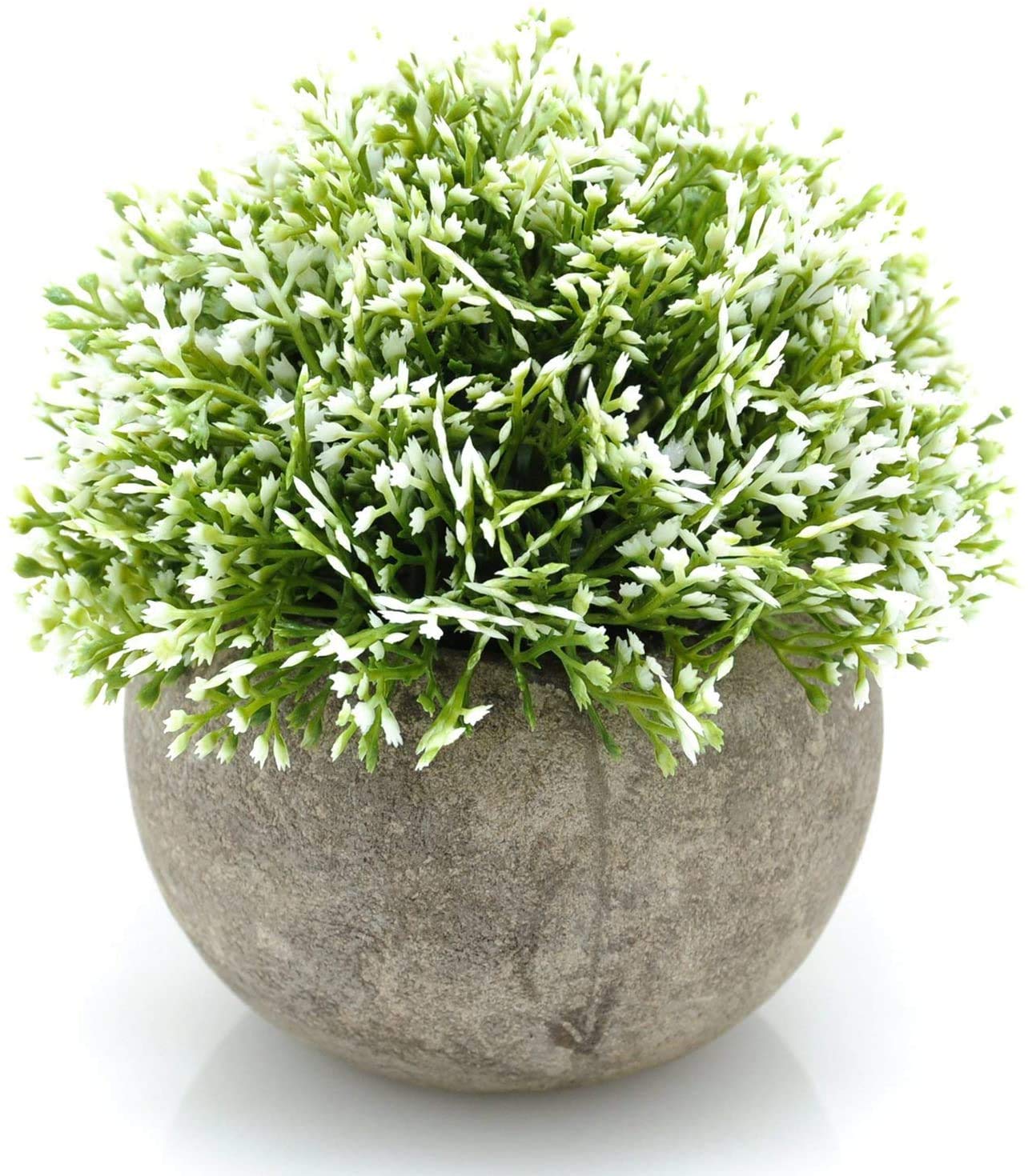 (White) - Mini Plastic Artificial Plants in Pots for Home Decor (White, Green)