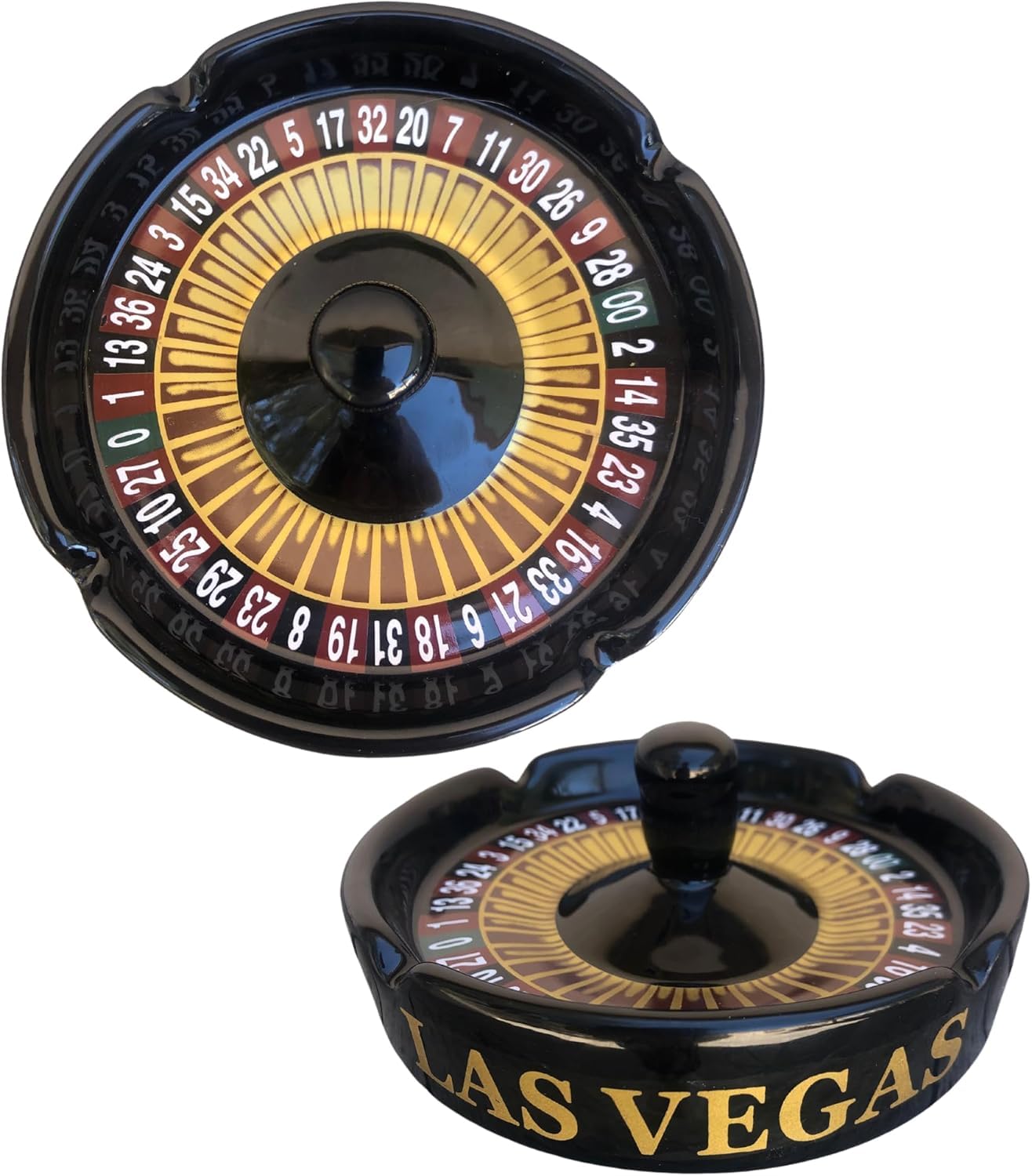 Casino Roulette Wheel Ceramic – 5” Round Novelty | Fun Gift for Gamblers, Vegas Lovers, and Casino Nights | Durable Decorative Ashtray for Home or Bar