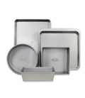 USA Pan Bakeware Aluminzed Steel 5-Piece Set Half, Cookie Sheet, Loaf, Square, Round Cake Pan