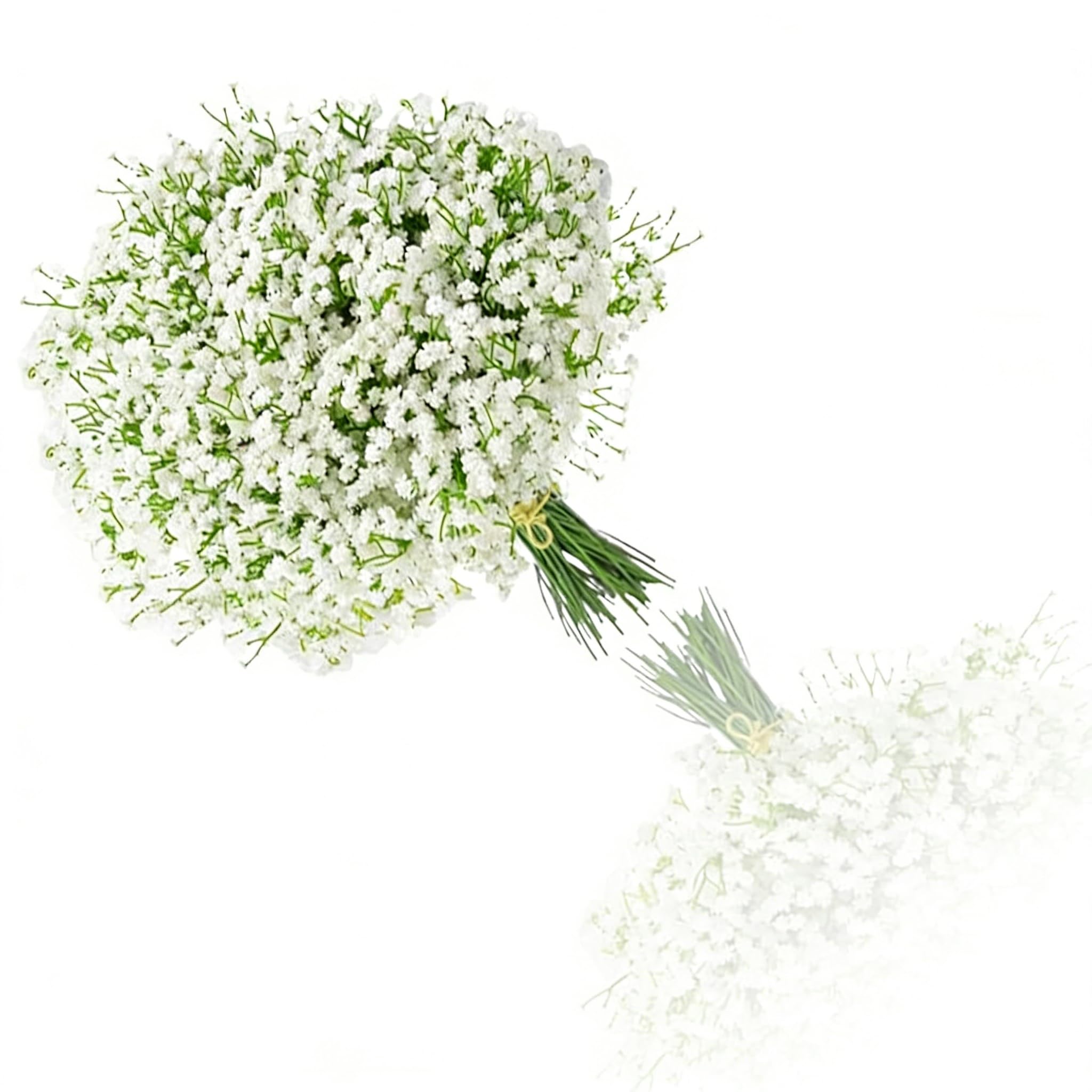 White Artificial Baby's Breath, 6 Stems PU Gypsophila Bouquet with Bendable Stems, 20.5 Inch Realistic Fake Flowers for Wedding Decor, DIY Floral Arrangements, Home and Party Decoration