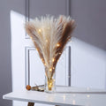 Pampas Artificial, Pampas Grass Decor Tall, Faux Pompous Grass Branches Small 17",6 Pcs Dried Pompus for Vase Filler Large Pompas Floral,Fake Artificial Plant Boho Decor, Beige & Taupe