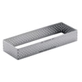 De Buyer Rectangular Tart Ring with Perforated Straight Edged in Stainless Steel, Silver, 12.5 x 4.19 x 2.21 cm