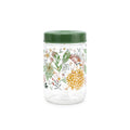 Herevin 660 ml Transparent Glass Spice Jar with Airtight Decorative Green PP Lid – Botanic Design Storage Container for Kitchen – Ideal for Spices, Masalas, Herbs, Tea, Sugar & Condiments
