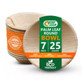 EcoEdge 7 Inch Round Areca Palm Leaf Disposable Bowl (Pack of 25) | BPA Free, Compostable, Plant Based, Microwave Safe, Biodegradable | Luxury Tableware for Any Occasion | 100% Organic