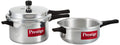 Prestige Popular 2 Pcs Pressure Cooker Set | Aluminium Pressure Cooker With Lid and Pressure Pan without Lid | Silver - MPP10100