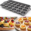 Non-Stick 24-Cup Mini Muffin Pan| Carbon Steel Cupcake & Cake Pop Tray for Oven Baking | Easy Clean, Heavy-Duty, Dishwasher Safe | Perfect for Muffins, Brownies, Egg Bites & Mini Desserts, Black