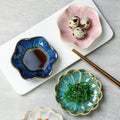 IS MUHE Multipurpose Japanese Ceramic Dipping Sauce Bowl Set - Fancy Ceramic Dishes, Soy Dipping Sauce Dishes - Set of 3