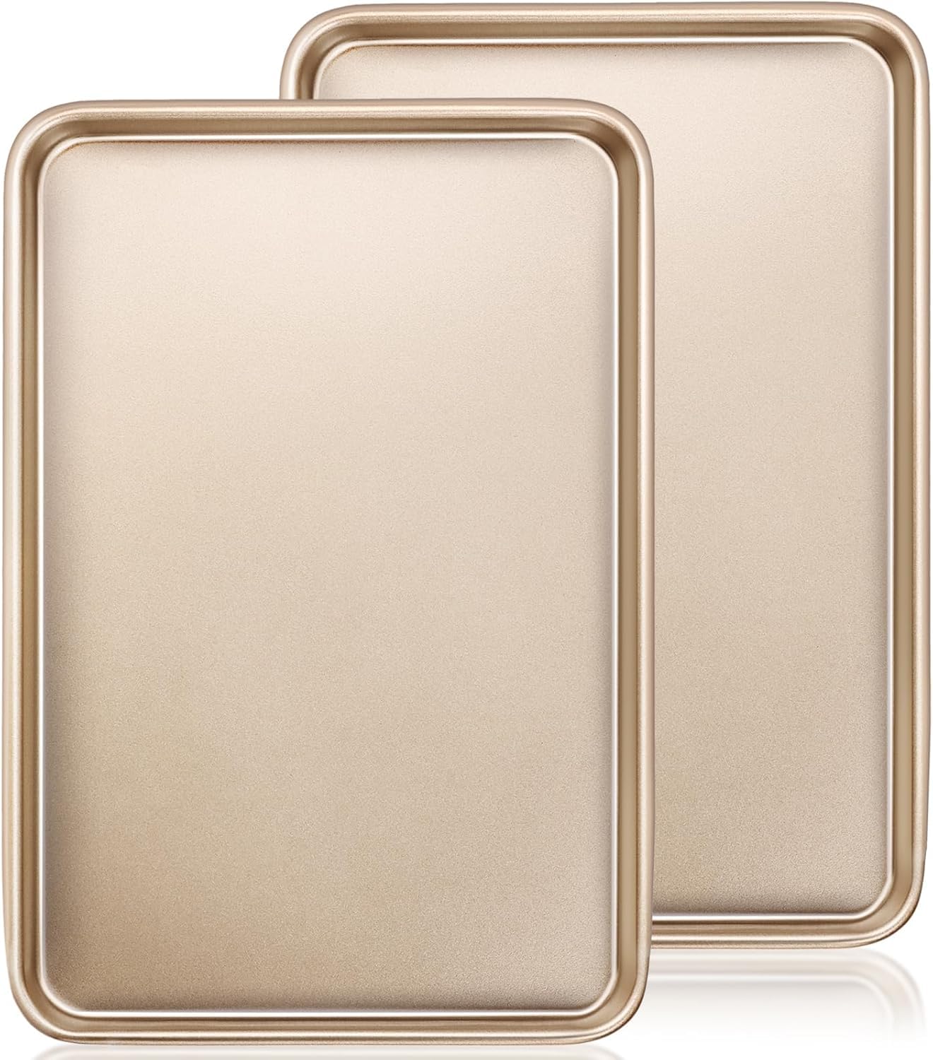 Baking Sheet Pan, Set of 2 Nonstick Carbon Steel Cookie and Jelly Roll Pans, Heavy Duty Oven Tray for Baking Cookies Cakes Pastries, Easy Clean Bakeware for Home or Professional Kitchen 15x10 Inch