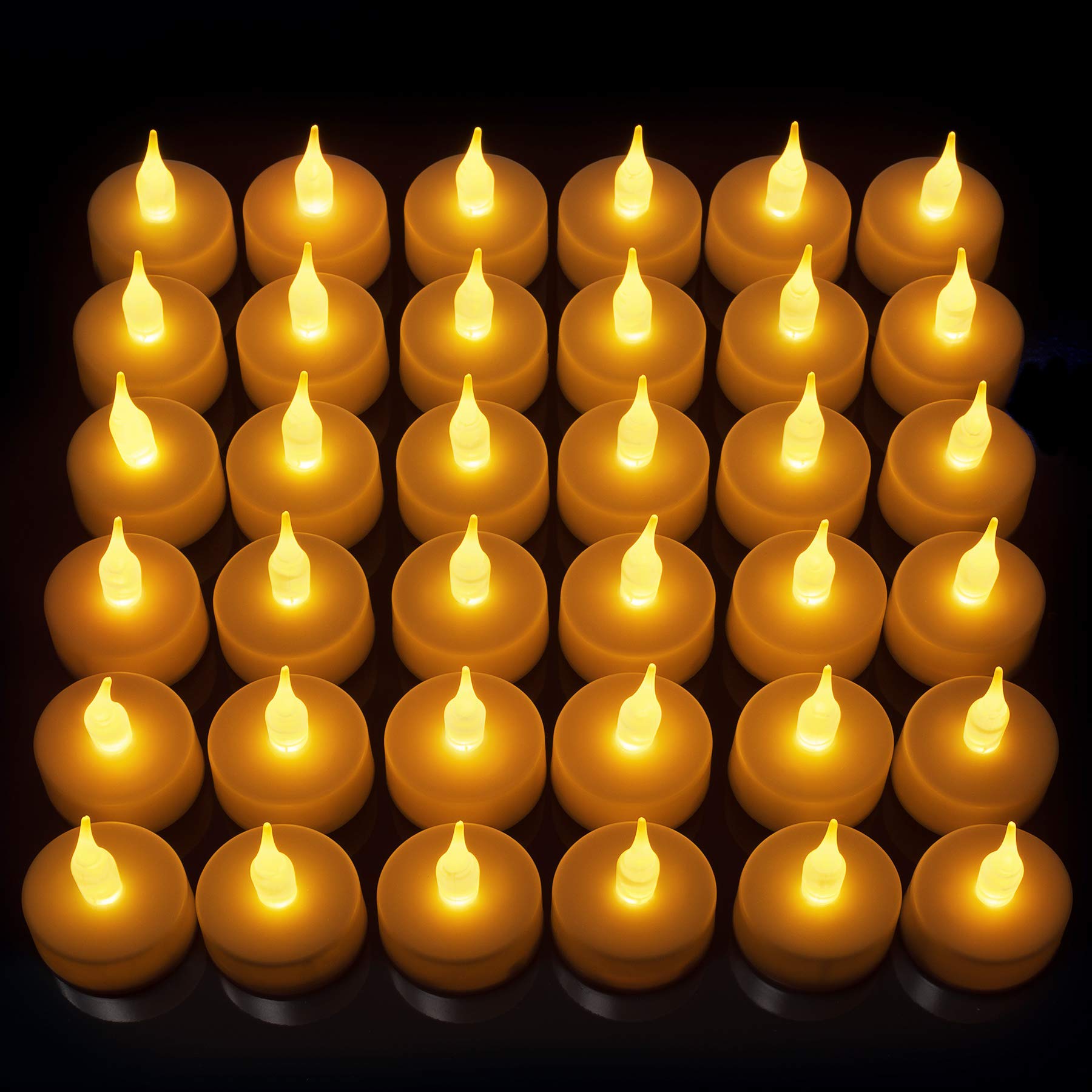 Vont Realistic Bright Flameless LED Tea Light Candles, Bright, ing, Battery Powered Fake Candles, Unscented Tealights, Pack of 24-Vont