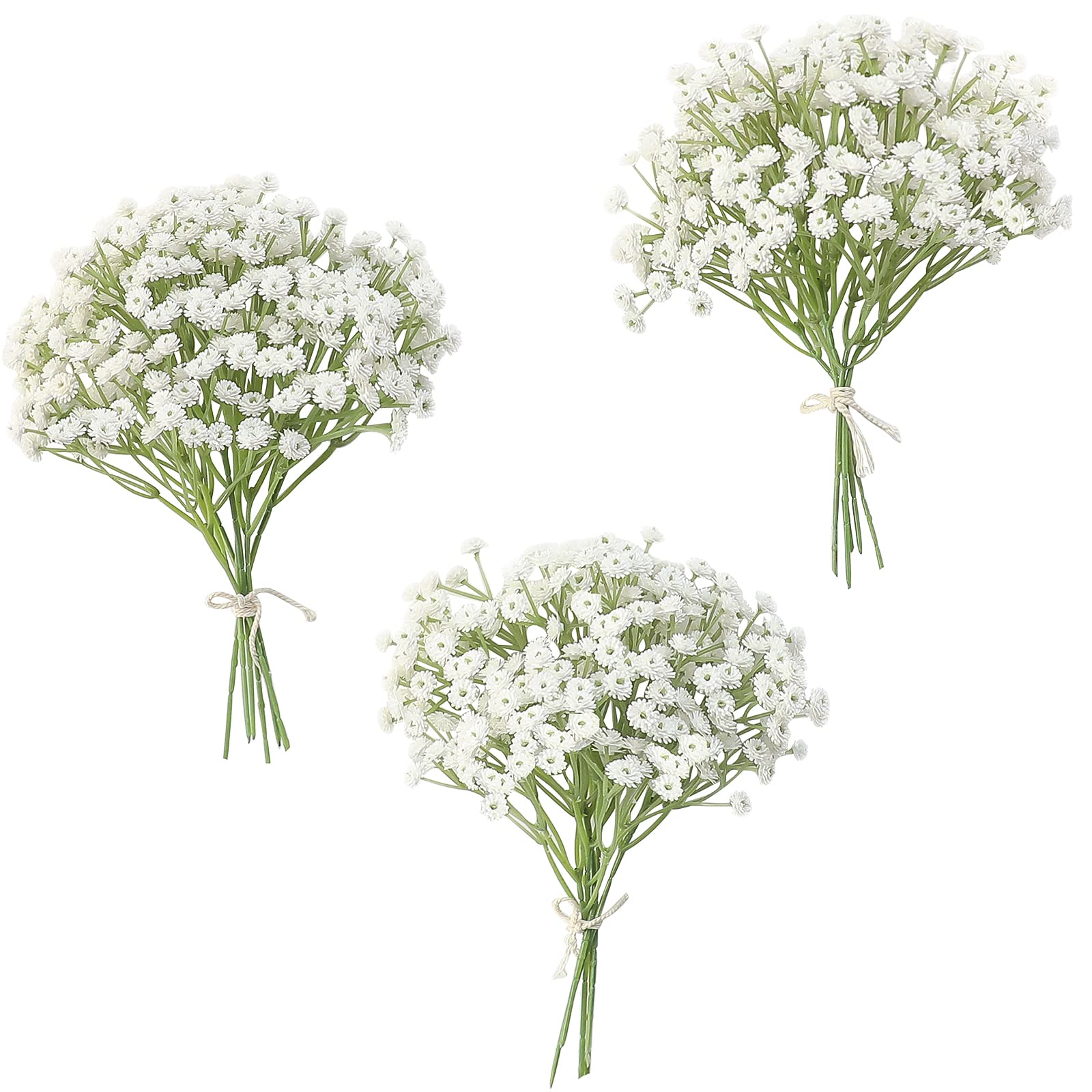 18pcs Artificial Babys Breath Gypsophila Greenery Sprays, Real Touch White Fake Flowers for Wedding Bouquets Centerpieces Floral Arrangements and Decorations