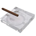 Ashtray - Crystal Cigar Ashtray with 4 Slots, Includes Gift Box - 5.8 x 5.8 x 1.1 Inches (Transparent, 5.8inches)