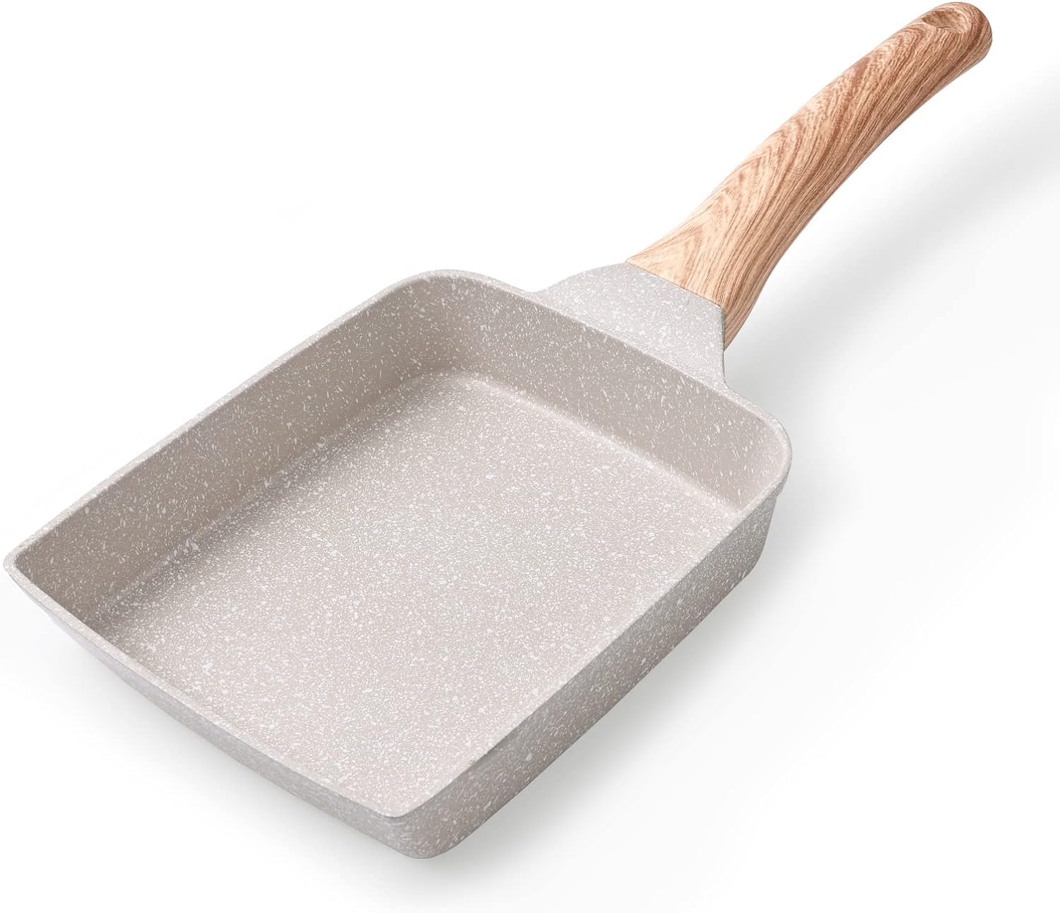 Japanese Omelette Pan Egg Pan, Tamagoyaki Nonstick Egg Frying Pan, Healthy Granite Egg Skillet for Breakfast, PFOA & PTFEs Free, 7x6 inch, Suitable For Gas Stove & Induction Cookware