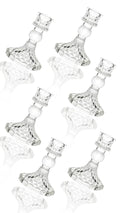 Clear Glass Candle Holders Set, 6 Pcs 10.2 cm H Diamond Pattern Taper Candlesticks for Wedding, Festivals, Parties, Home Decor, Elegant Centerpiece Accents