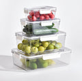 Food Storage Containers, Plastic Containe with Locking Lids, 4-Pack, Clear Plastic, Airtight, Microwave and Freezer Safe, BPA Free, White