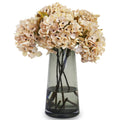 Silk Fall Flowers Artificial Silk Dried Hydrangea Flowers Artificial Fall Flowers Bouquet Dried Flowers Autumn Decorations for Office and Home (6 PCS) (Cream White)