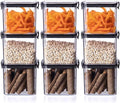 GGEROU Airtight Food Storage Container with Lock Lids?Cereal & Dry Storage Jars ?Kitchen and Pantry Organization Canisters for Cereal, Coffee, Rice, Flour and Sugar (700ml /Set of 9)