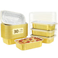 NALACAL 1lb Small Aluminum Pans With Lids, 16oz Foil Baking Tins Leftover Containers Takeout To Food Containers With PP Covers, Disposable Individual Pie Cake Pans Holders(30 Pack)