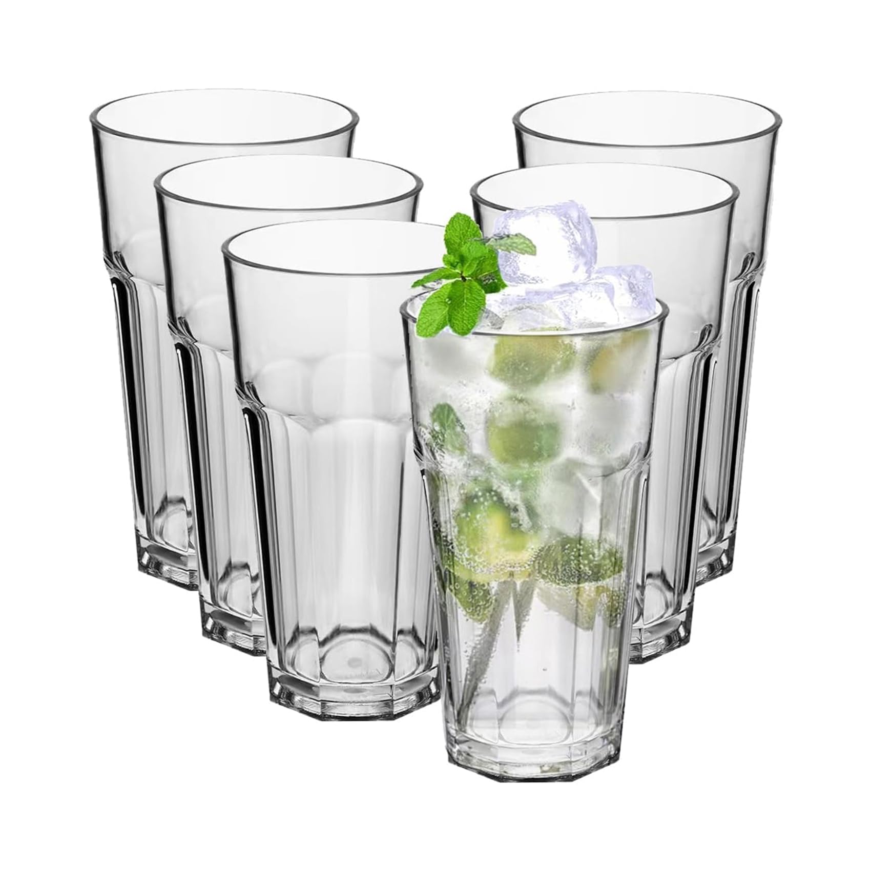 Cuisine Art Stackable Glass, 345ml, Transparent, 6 Pieces