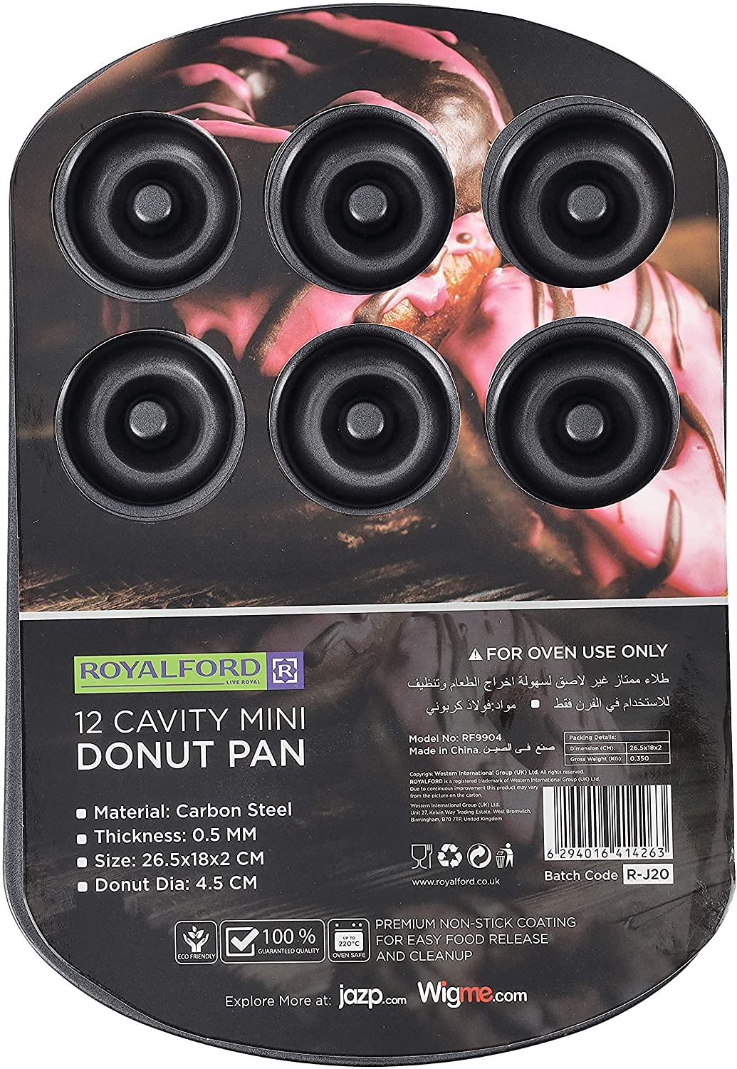 Royalford RF9904 Doughnut Pans For Baking With 12 Slots - REUsable Bagel Mold Tray Prolonged Use | Microwave, & Freezer Safe Molds Small Donuts, Cookie, Resin Art, More